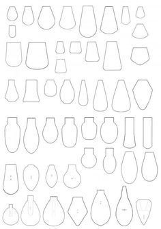 an image of various shapes and sizes of vases on a sheet of white paper