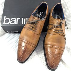 These Fab Lace-Up Oxfords From Bar Iii Are Just Beautiful! The "Cascade" In Tan! Genuine Leather, Nipped Toe, Perforated Pattern! Tan With A Slight Ombre Fade, Size 8.5m, Rubber Sole! New In The Box, Brand New! ***New With Tags, And Guaranteed Superb By Lily @Hauteclub!* *Measurements Always Available On Request!* ***Shop @Hauteclub For All Your Shoe Needs: Shoes Boots Sandals Slides Pumps Heels Peep Toe Booties Construction Combat Riding Cowboy Roper Western Stiletto Above Over Knee Mid Calf An Peep Toe Booties, Buckled Flats, Shoe Boot Sandals, Loafer Mules, Dark Tan, Mens Casual Outfits, New New, Boot Sandals, Mid Calf