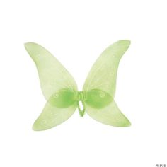 a green fairy wings with white swirls on it