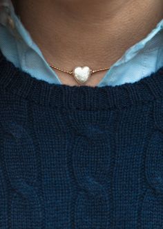 Ocean Heart – Kiel James Patrick Kiel Patrick James, Azimuth Circle, Ocean Heart, Red Hair Don't Care, Pearl Collar, Jewelry Girl, James Patrick, Monogram Pendant, Wear Pearls