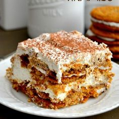 a piece of cake sitting on top of a white plate