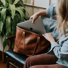 Leather Work Bag, Brown Leather Tote Bag, Leather Totes, Craft Tote Bag, Laptop Tote, Brown Leather Totes, Stitching Details, Leather Bag Women, Work Bag