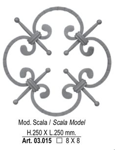 the model is shown with measurements for each piece