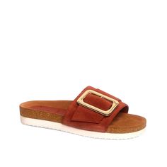 her by Anthony VEER-Clare Slide Sandal - Women's Finish off a casual summery look with the Clare slide sandal from her by Anthony Veer. This leather pair sports a classic look made to match fave fits with ease. Summer Slide Slippers With Buckle Closure, Spring Slide Slippers With Buckle Closure, Spring Suede Slides With Buckle Closure, Suede Slides With Buckle Closure For Beach, Brown Slippers With Buckle Closure For Spring, Casual Slide Slippers With Buckle Closure, Casual Slippers With Buckle Closure For Spring, Casual Summer Slippers With Buckle Closure, Spring Casual Slippers With Buckle Closure