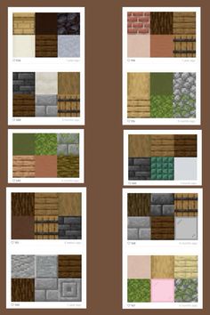 the different types of brick tiles in various colors and sizes, including brown, beige, green