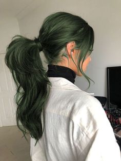 Bubble Dye Hair, Smoky Green Hair, Earthy Green Hair, Green On Brown Hair, Swamp Green Hair, Smokey Green Hair, Mossy Green Hair, Dark Forest Green Hair, Forest Hair Color