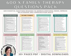 Are you looking to strengthen the bond within your family? Our Family Therapy Questions guide is here to help you navigate through the complexities of internal family systems and parts work. With a variety of therapy questions, tools, worksheets, and activities, you can engage in productive therapy sessions that focus on understanding the different parts of your internal family system. Whether you're new to therapy or a seasoned veteran, this cheat sheet provides a valuable map to explore the de Therapy Cheat Sheet, Ifs Therapy, Adolescent Therapy, Therapy Interventions, Therapy Questions, Solution Focused Therapy, Internal Family Systems, Emdr Therapy, Health Challenges