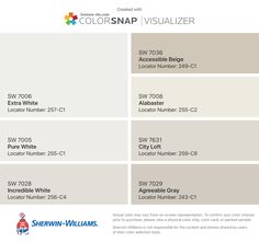 the different shades of paint that are available in this color scheme for walls and ceilings