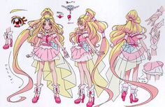 Mahō Shōjo, Glitter Force, Theme Color, Poses References, Character Sheet, Anime Character Design