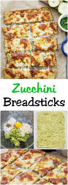 zucchini breadsticks with cheese and vegetables