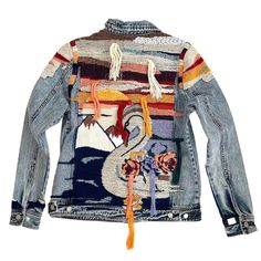 Blank Nyc Beaded Embroidered Swan Sun Motif Fringe Denim Jacket Nwt Size Xs Denim Jacket With Embroidery And Beading On The Front And On The Entire Back Which Features A Motif Of The Sky, Sun, Mountains, Flowers, And A Swan. Multicolored, Heavy Embroidery, And Very Intricate Beading, Along With Fringe Throughout Giving A Textured Look. This Jacket Is Absolutely Gorgeous In Its Design And Detail. Because Of All The Embroidery, It Is A Heavier Weighted Jacket. Cotton Fringed Detail Embroidered And Winter Denim Jacket With Multicolor Embroidery, Winter Multicolor Embroidered Denim Jacket, Embroidered Multicolor Denim Jacket, Multicolor Embroidered Denim Jacket, Embroidered Multicolor Denim Jacket For Fall, Casual Denim Jacket With Multicolor Embroidery For Winter, Casual Multicolor Embroidered Denim Jacket For Winter, Casual Winter Embroidered Denim Jacket, Casual Multicolor Embroidered Denim Jacket