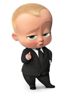 a cartoon baby in a suit and tie