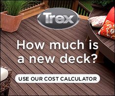 a deck with the text how much is a new deck? use our cost calculator