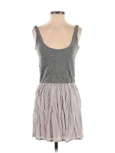 Monrow Casual Dress Size: Small Gray Dresses - used. 50% POLYESTER, 38% COTTON, 12% RAYON, DropWaist, Scoop Neck, Short, Sleeveless | Monrow Casual Dress - DropWaist: Gray Dresses - Used - Size Small Casual Skirted Daywear Dresses, Casual Scoop Neck Dress For Spring, Spring Cotton Mini Dress With Scoop Neck, Casual Sleeveless Scoop Neck Dress For Spring, Spring Cotton Dresses With Scoop Neck, Spring Cotton Dress With Scoop Neck, Scoop Neck Cotton Dresses For Spring, Casual Flowy Scoop Neck Dresses, Flowy Scoop Neck Casual Dresses