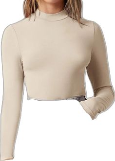 Trendy High Neck Top, White High Neck Cotton Top, Fitted High Neck Cotton Top, Trendy Tops With Thumbholes For Layering, Spring High Neck Cotton Top, White Long Sleeve Mock Neck Top For Layering, Casual Mock Neck Long Sleeve Top With Thumbholes, Fitted Cotton Tops With Thumbholes, Fitted Cotton Top With Thumbholes