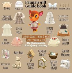 a poster with different types of clothing and accessories for children's clothes on it