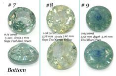 three different types of diamonds are shown in this diagram, and the size is compared to each other