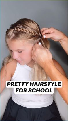 Easy hairstyle for school ❤️ Easy Girls School Hairstyles, Easy Hairstyles For Picture Day For Kids, Braid School Hairstyles, Easy Hairstyles For Kids For School, Easy Hairstyles For Girls With Long Hair, Girls Hairdos For School, Skull Tattoos Shoulder, Girls Hair Ideas For School, Hair For Picture Day At School