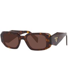 From Prada&#x2C; the  Women's 49mm Glassy Tortoise Rectangle Sunglasses feature:Acetate frameRectangle shapeStandard plastic lensNot Rx-ableNon-polarizedApprox. 49 mm lens  Imported. Prada Sunnies, Maya Jama, Pete Davidson, Jack Harlow, Brown Mirror, Camila Mendes, Travis Barker, Prada Eyewear, Tortoise Shell Sunglasses