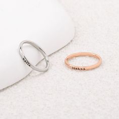 Tiny Stackable Name Ring Minimalist Custom Name Engraved Ring For Promise, Minimalist Personalized Engraved Promise Ring, Adjustable Stackable Promise Rings With Custom Name, Personalized Adjustable Stackable Rings, Minimalist Engraved Ring For Promise, Minimalist Custom Name Promise Rings, Minimalist Engraved Stainless Steel Promise Ring, Minimalist Stainless Steel Engraved Promise Ring, Minimalist Adjustable Stainless Steel Stackable Rings