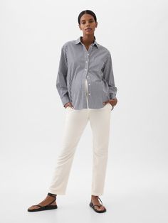 Soft linen-cotton blend maternity pants.  Full panel at top.  Front slant pockets, back welt pockets.  Please note: Maternity styles cannot be returned in store.  Please enjoy free returns by mail.  Choose your maternity Maternity Styles, Gap Maternity, Cotton Linen Pants, Maternity Pants, Cotton Pants, Maternity Fashion, Welt Pocket, Black And Navy, Gap