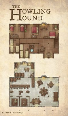 the floor plan for harry's house in harry's world, with two separate rooms