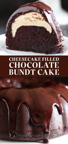 chocolate cake filled with peanut butter and chocolate bundt cake