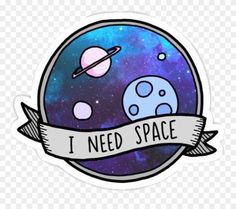 i need space sticker on a white background