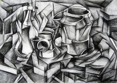 a pencil drawing of some objects on a table