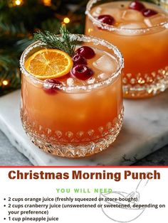 christmas morning punch recipe with oranges and cranberries