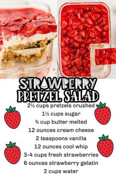 strawberry pretzel salad recipe with instructions to make it