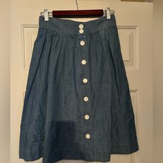 Talbots Size 2 Petite Denim Skirt New With Tags Fantastic Anytime Of The Year Smoke-Free Environment Thank You For Shopping My Closet! Summer Cotton Button-up Denim Skirt, Cotton Button-up Denim Skirt For Summer, Button-up Cotton Denim Skirt For Summer, Dark Wash Button-up Cotton Skirt, Blue Button-up Cotton Skirt, Denim Blue Button-up Cotton Skirt, Button-up Denim Blue Cotton Skirt, Casual Buttoned Denim Skirt For Day Out, Casual Skirt With Buttons