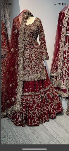 Red Sharara, Designer Dresses Couture, Simple Dress Casual, Bridal Jewelry Sets Brides, Engagement Congratulations, Function Dresses, Easy Dress Sewing Patterns