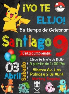 the pokemon birthday party is in spanish and english