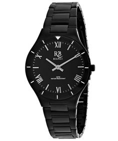 Roberto Bianci Eterno Collection Model Rb0410 Watch - Quartz Movement View 1 Mineral Water, Bracelet Black, Black Case, Stainless Steel Band, Black Stainless Steel, Stainless Steel Watch, Black Watch, Black Crystals, Steel Bracelet