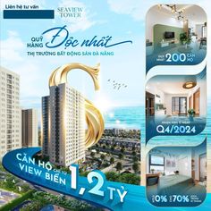 an advertisement for a luxury apartment in the ocean side town, which has been sold by seaview tower