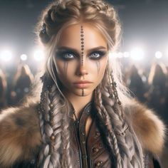 Viking Princess Makeup, Cave Women Makeup, Huntress Makeup, Medieval Makeup, Vikings Costume Diy, Viking Princess