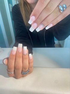 Boyfriend Initials, Nail Board, Tap Tap, French Tip Acrylic Nails, Acrylic Nails Coffin Short, Pink Acrylic Nails, Acrylic Nails Coffin, Dipped Nails, Square Acrylic Nails