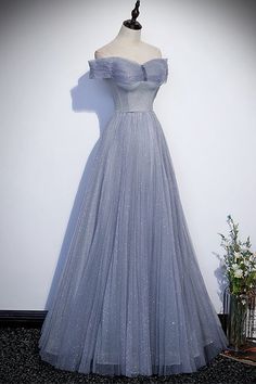 Princess off the shoulder blue long dress is made of tulle material, fitted bodice with lace up back. SKU: 2407 Free Shipping Ship in 7-10 business days Material: Tulle. Built in bra US 2 - US 16. Refer to our size chart to choose correct size. We offer free returns in 7 days. Please refer to our return policy page for more details. If you have any questions, please feel free to contact us: service@dressesforparty.com. Prom Dress Off Shoulder, Tulle Formal Dress, Tulle Material, Strapless Prom Dresses, Long Blue Dress, Spaghetti Strap Prom Dress, Dress Off Shoulder, Evening Dress Floor Length