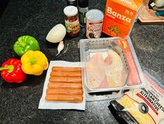 the ingredients for this meal are laid out on the counter, ready to be eaten