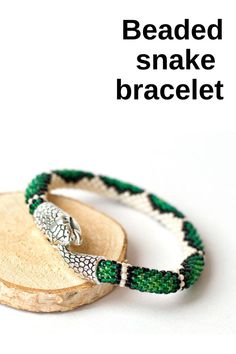 Wonderful beaded snake bracelet will be a great gifts for women. This bracelets is made of highest quality Japanese Toho beads. Diameter 0.3 inch. (0.7 cm). IMPORTANT: When choosing the length of the bracelet, keep in mind that the bracelet should be about 1 inch longer than your wrist. Bracelet is 100 % handmade. Ouroboros Bracelet, Serpent Bracelet, Beaded Snake, Green Snake, Wrist Bracelet, Toho Beads, Snake Bracelet, Great Gifts For Women, Handmade Beaded Jewelry