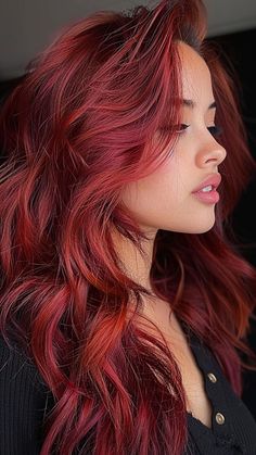 "Unleash Your Style: Eye-Catching Hair Ideas for Pinterest" Pretty Haircolors, Warm Red Hair Color, Warm Red Hair, Ruby Red Hair, Vibrant Red Hair