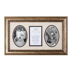 two framed pictures with the words 50th anniversary and an image of a man and woman