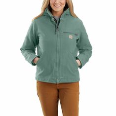 Women's Carhartt® Washed Duck Sherpa Lined Jacket | Carhartt Carhartt Style, Duck Jacket, Sherpa Lined Jacket, Work Coat, Carhartt Womens, Carhartt Women, Classic Jacket, Line Jackets, Sherpa Lined