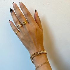 Double the gold, double the luxury! This new bracelet by Los Angeles-based Zoe Chicco features a buttery smooth, double-stacked curb chain that hugs the wrist in a luscious, golden embrace. Wear it alone to elevate any look day or night, or stack it with your favorite bracelets for a stunning play of metals and textures. Made in the U.S.A. Measures 7" long and 10 mm wide. 14 karat yellow gold. Timeless Gold Chunky Chain Bracelet, Timeless Gold Bracelet With Chunky Chain, Gold Luxury Chain Ring, Elegant Cuban Link Double Chain Jewelry, Timeless Gold Curb Chain Bracelet, Elegant Everyday Cuban Link Bracelet With Chunky Chain, Gold Plated Tarnish Resistant Bracelet For Everyday Luxury, Gold Cuban Link Bracelet With Chunky Chain For Everyday, Gold Chunky Chain Cuban Link Bracelet