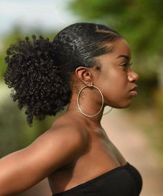 #blackgirlshairstyles #blackgirlaesthetic Low Afro Puff Ponytail, Hair Bun Design, Afro Hair Bun, Afro Puff Hairstyles, Afro Puff Ponytail, Afro Ponytail, Cornrows Braids For Black Women, Short Natural Curly Hair, New Natural Hairstyles