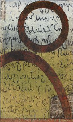 a painting with some writing on it and an image of the letter s in red