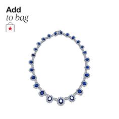 in stock Oval Blue Cubic Zirconia Necklaces, Oval Blue Cubic Zirconia Necklace, Elegant Blue Rhinestone Necklace For Formal Occasions, Crown Halo, Statement Collar, Statement Collar Necklace, Jewelry Antique, Bling Jewelry, Collar Necklace