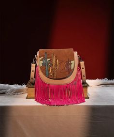 Montana West Cactus Embroidered Fringe Crossbody Bag – Montana West World Cactus Embroidery, Cowhide Print, Best Crossbody Bags, Fringe Crossbody Bag, Western Purses, Rugged Leather, Desert Cactus, Handcrafted Accessories, Aztec Pattern