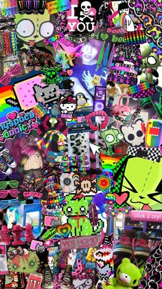 a bunch of stickers that are all over the place